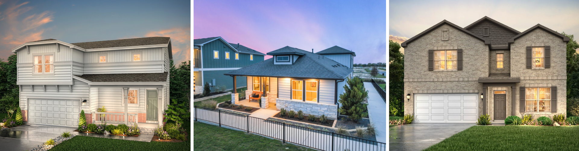 A collage of houses.