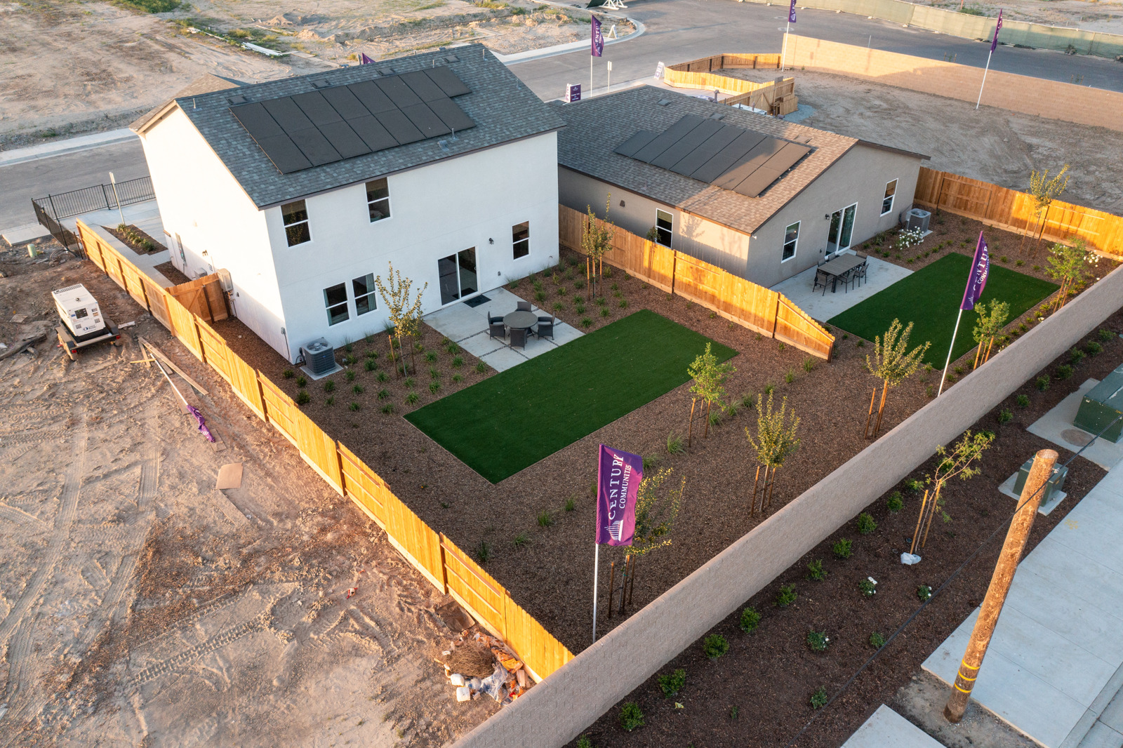 A high angle view of a house.