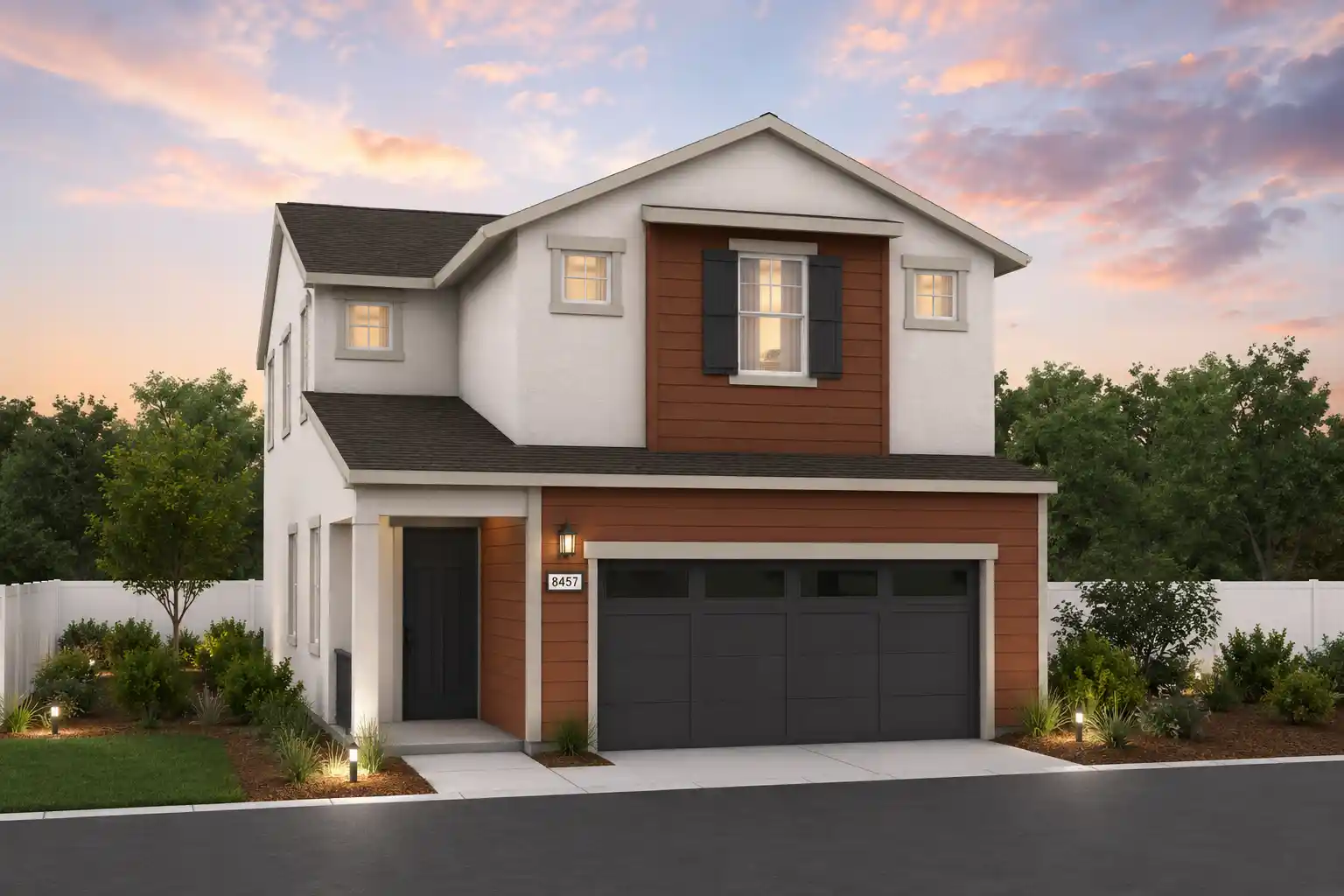 A house with a garage.