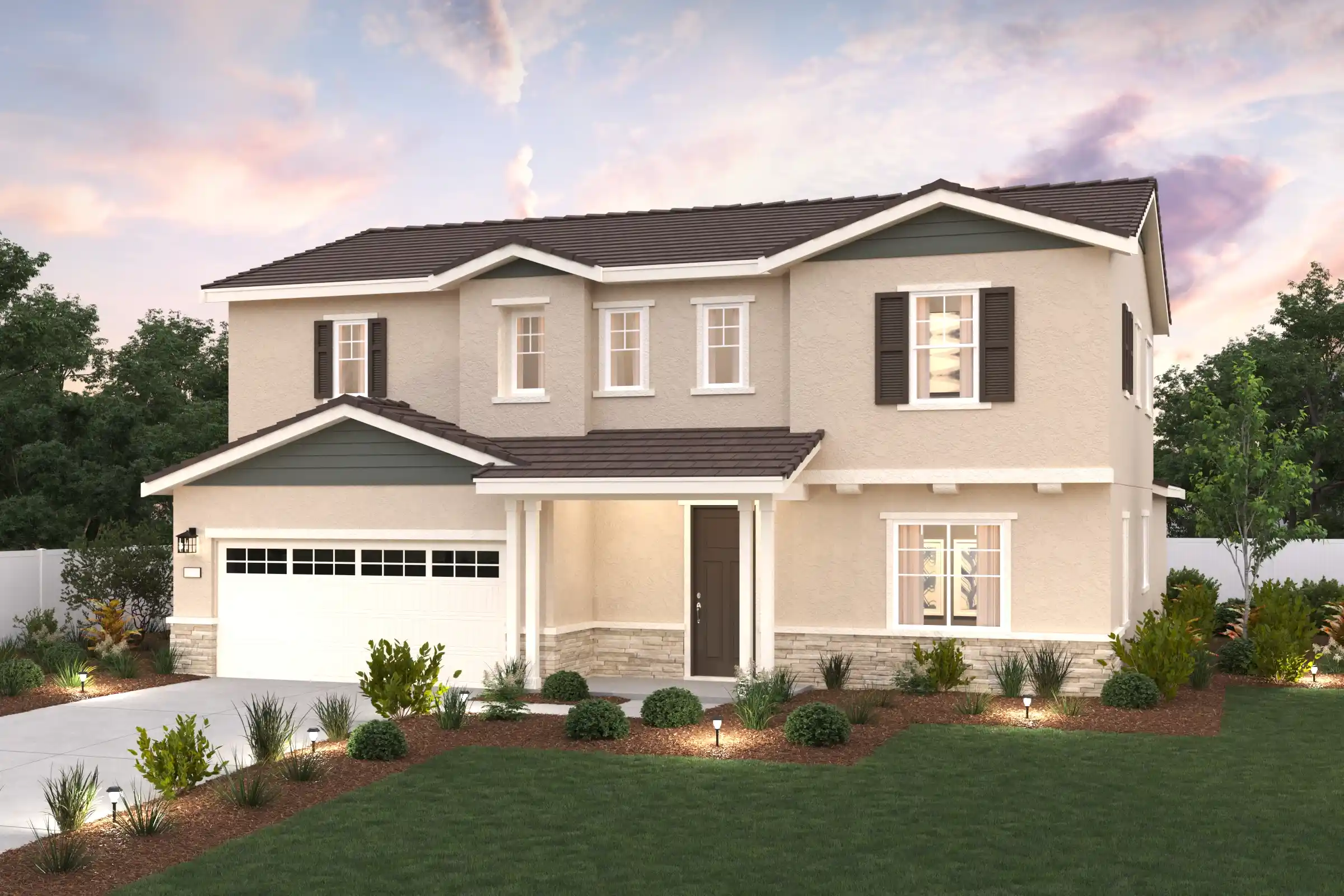 A house with a large front yard.