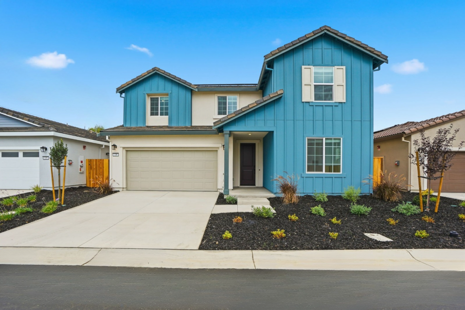 A house with a garage.