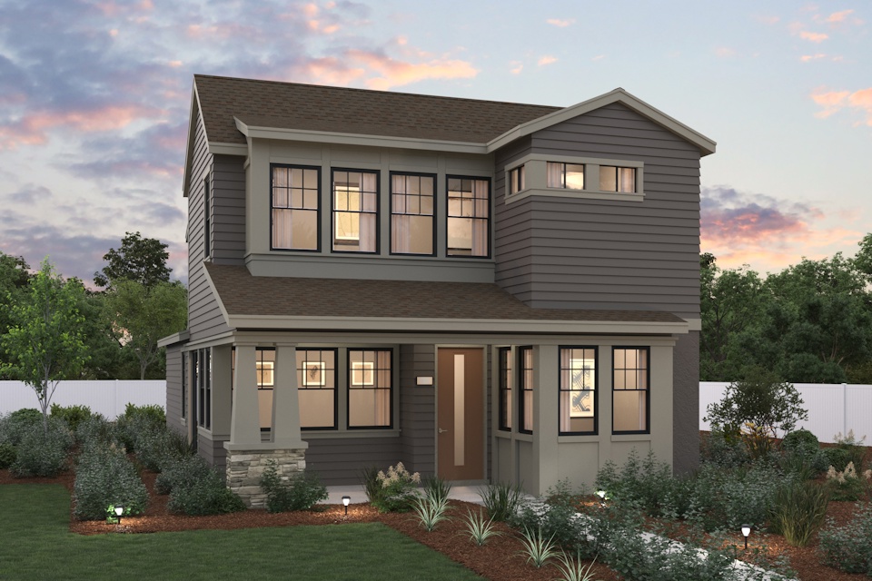 A house with a large front yard.