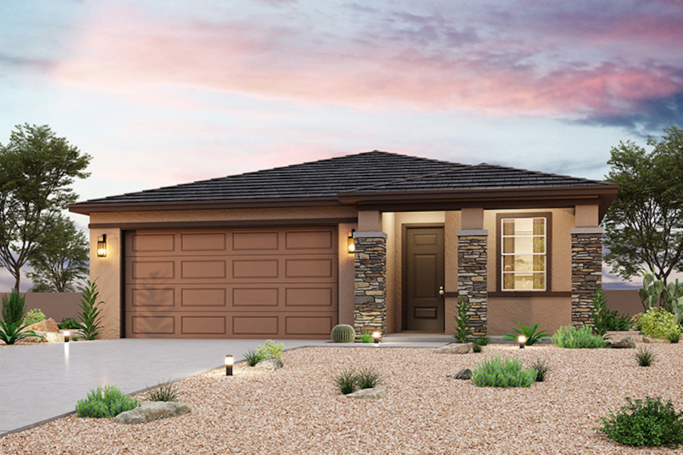 A house with a driveway.