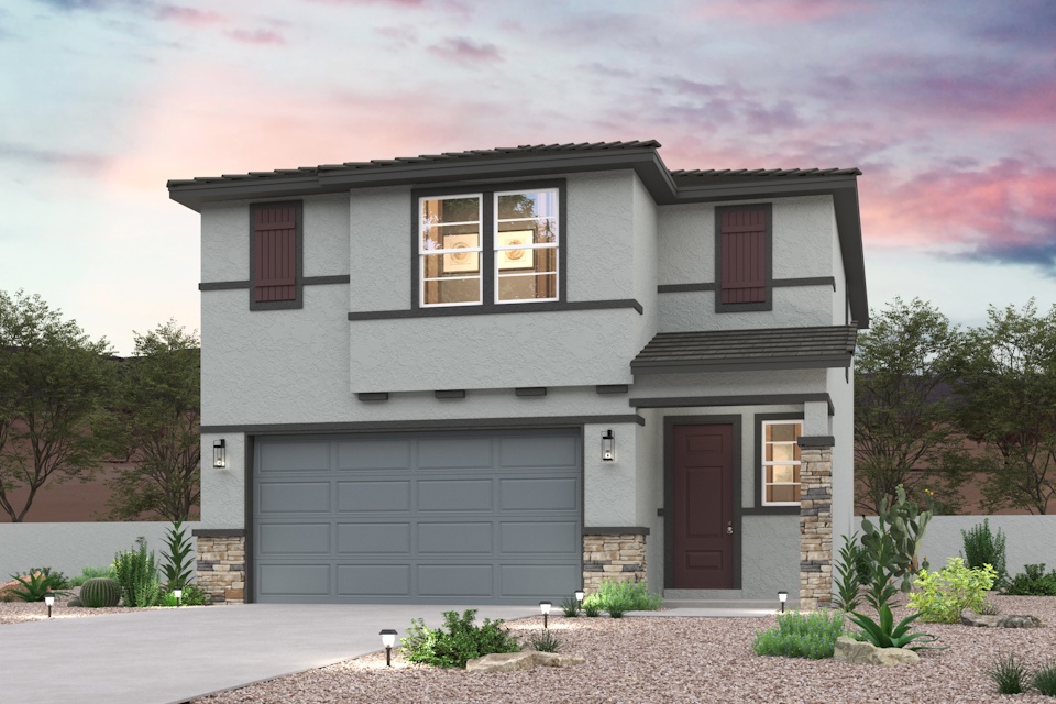 A house with a garage.