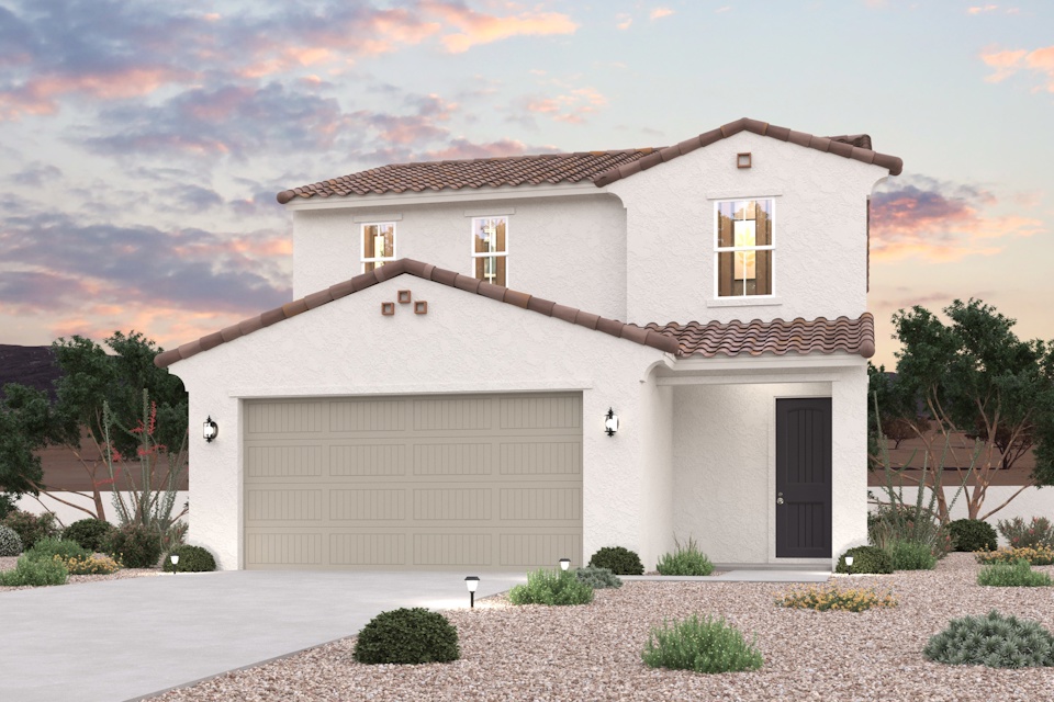 A house with a garage.