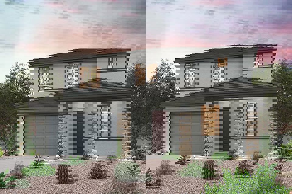 A house with a garage.