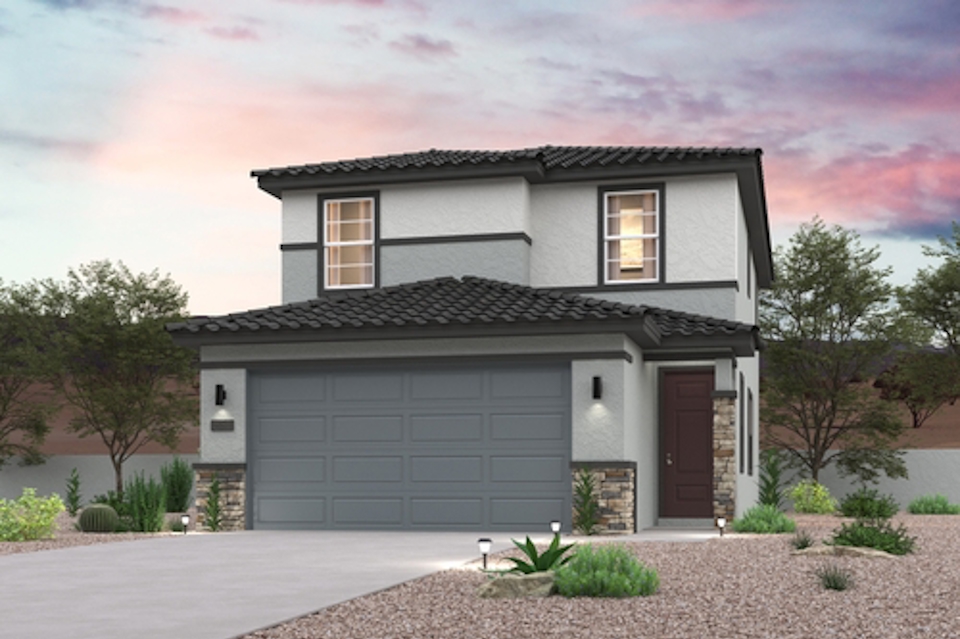 A house with a garage.