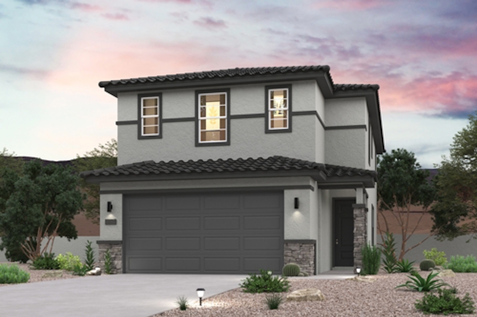 A house with a garage.