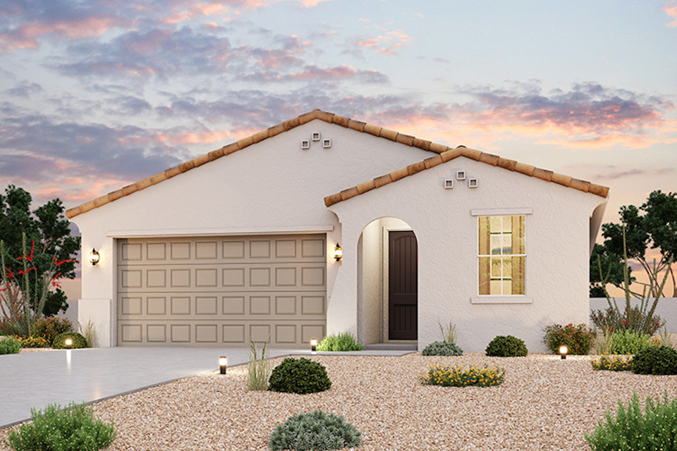 A house with a driveway.