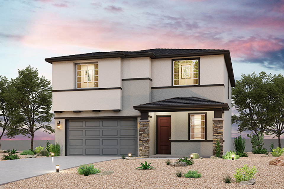 A house with a garage.
