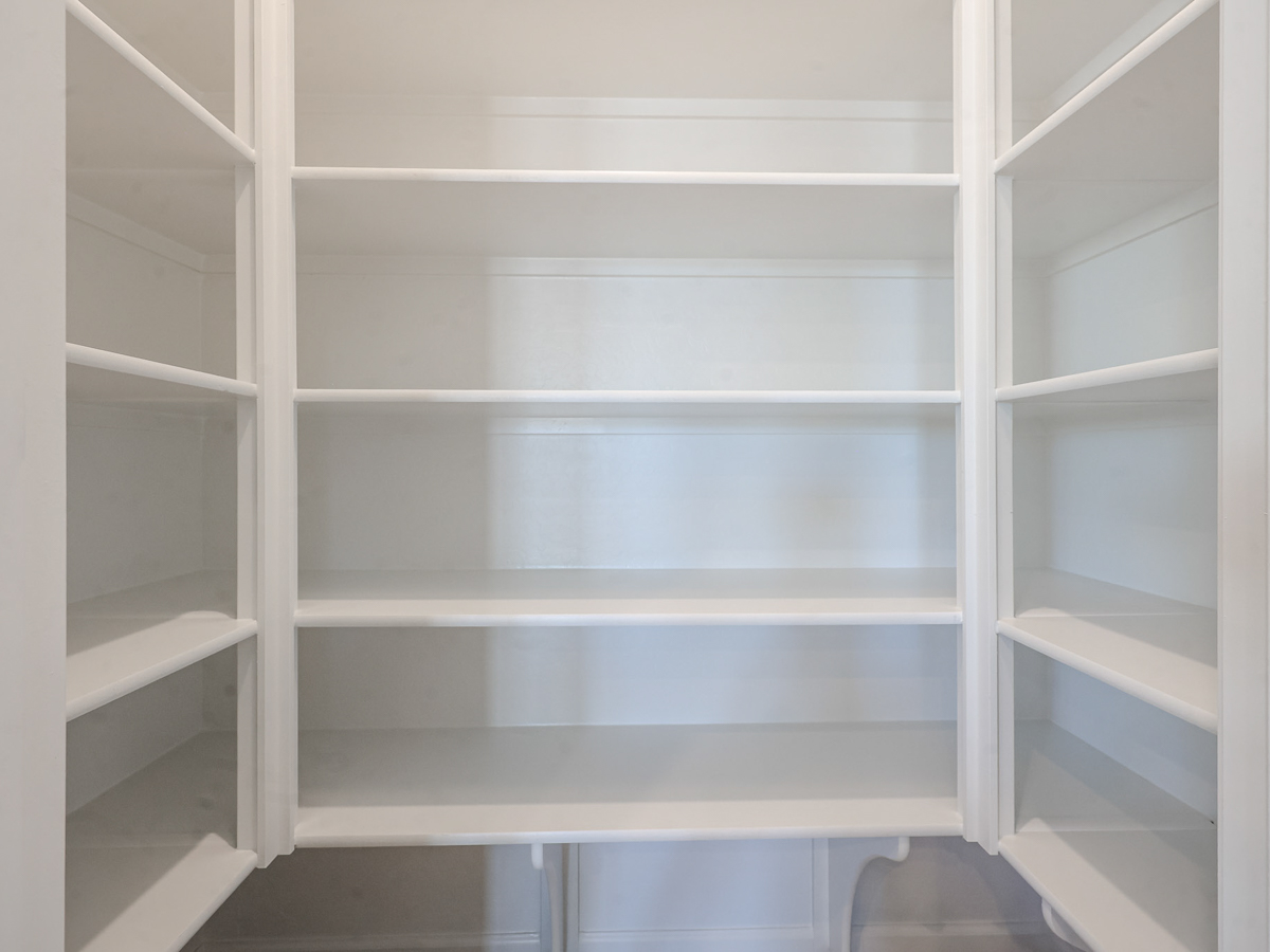 A white shelving unit.