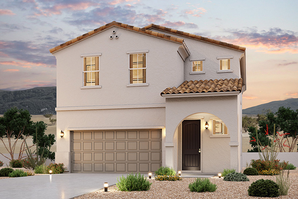 A house with a large front yard.