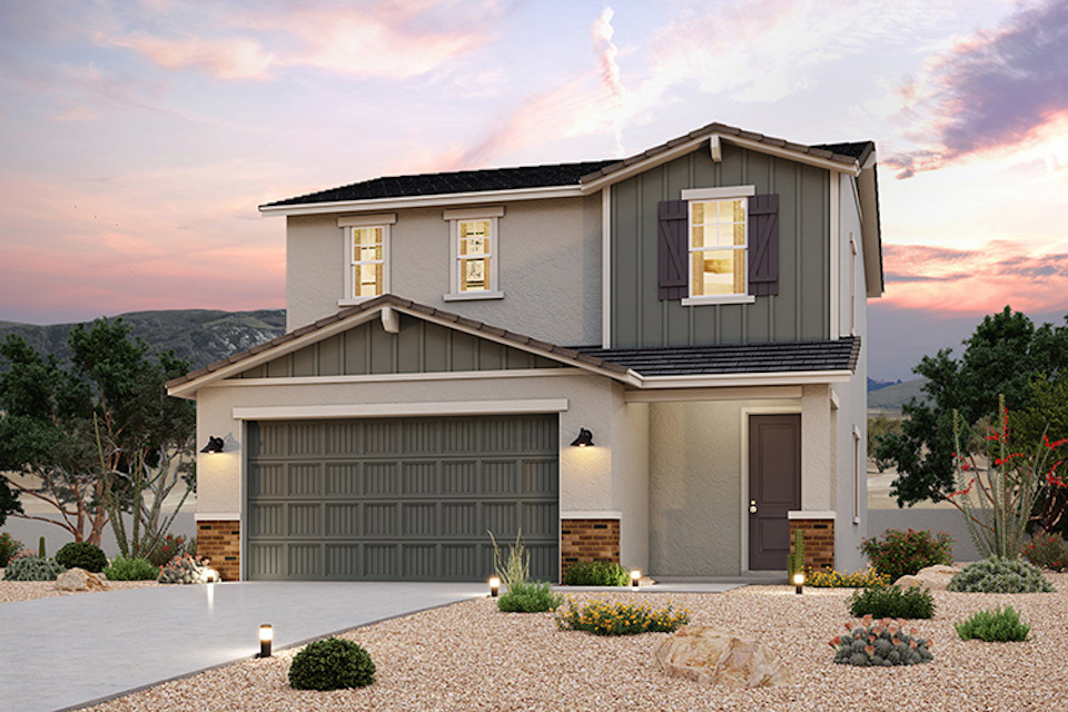 A house with a garage.