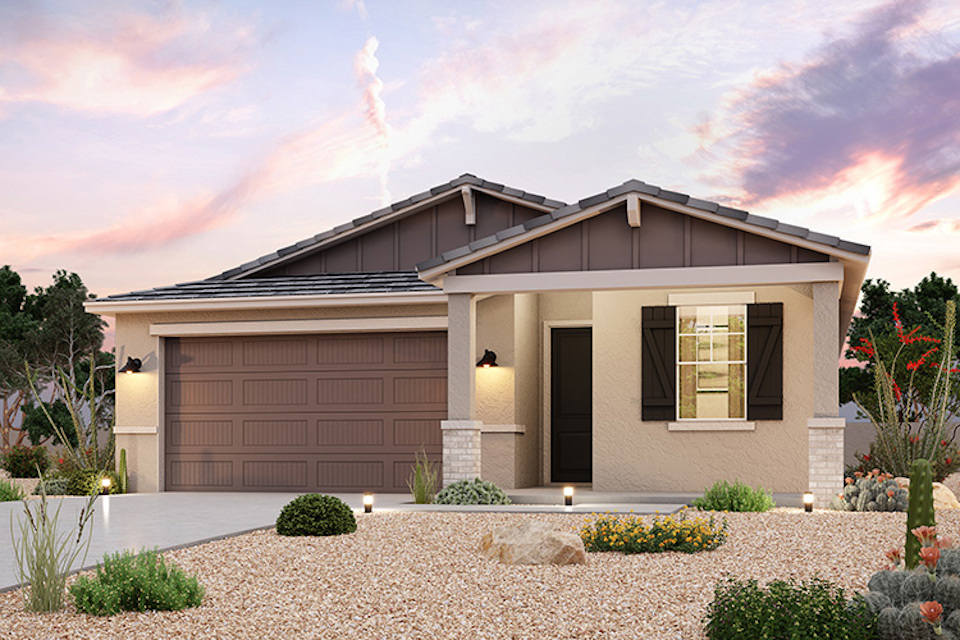 A house with a driveway.