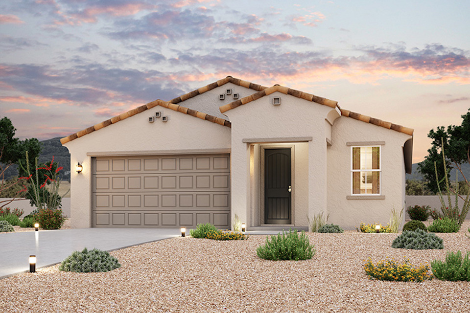 A house with a garage.