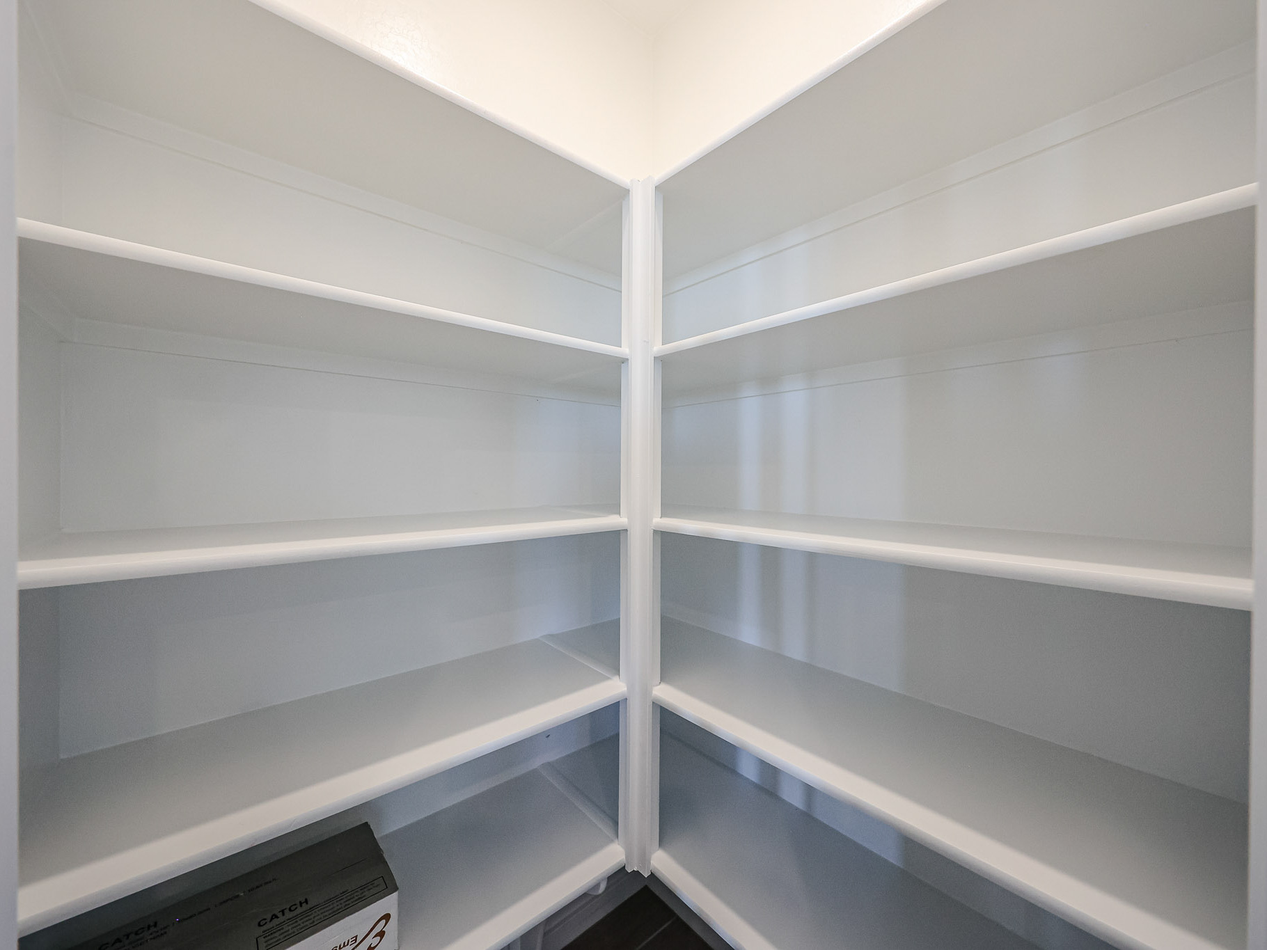 A white shelf with white shelves.