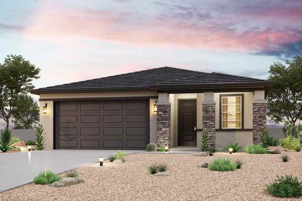 A house with a garage.
