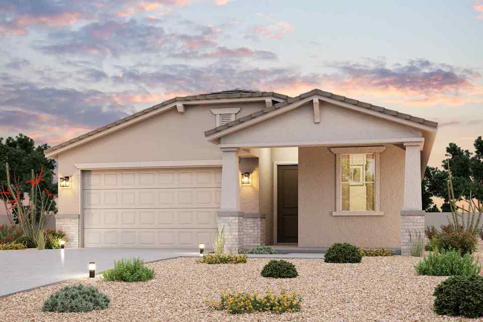 A house with a garage.