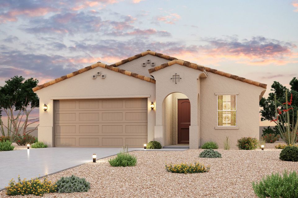 A house with a garage.