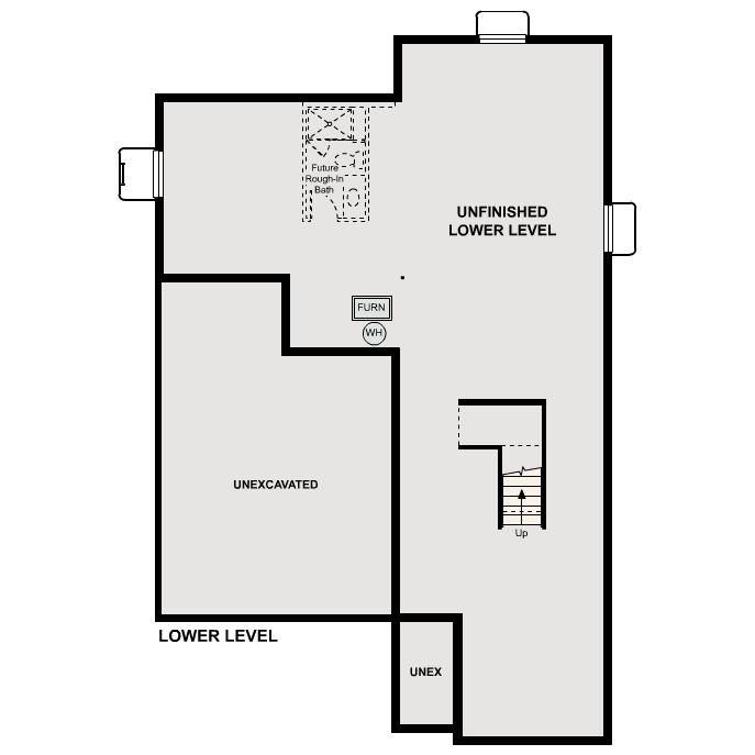 Diagram. Shenandoah Floorplan, Standard Basement