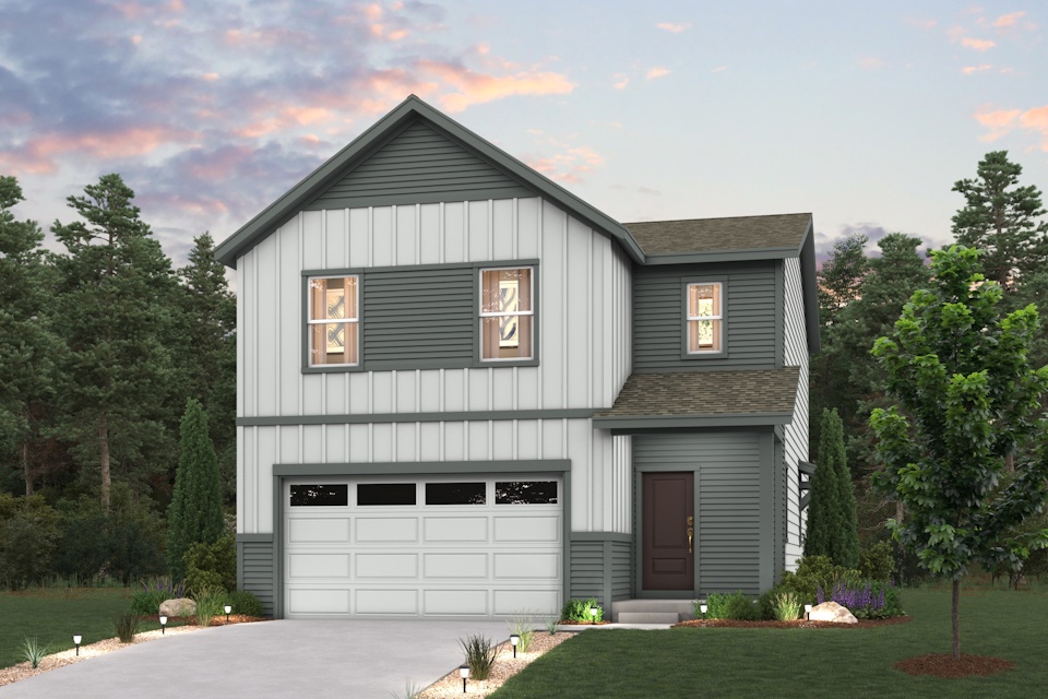 A house with a garage.