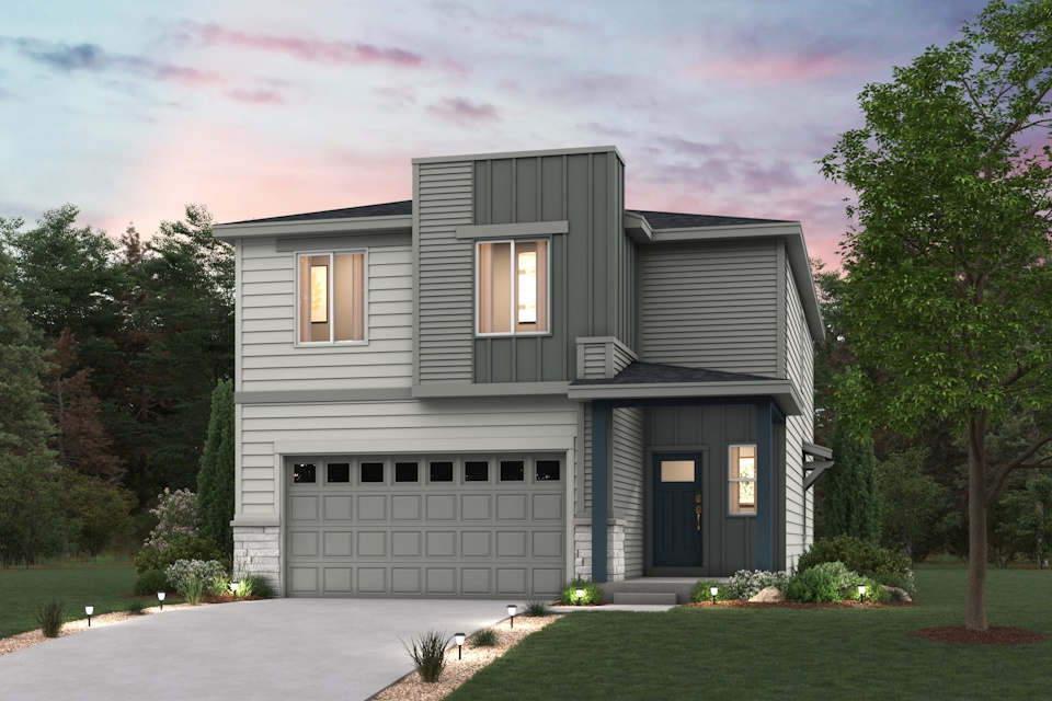 A house with a garage.