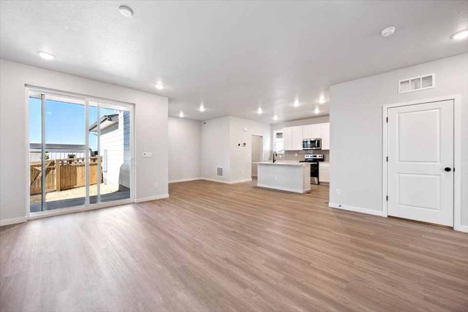 A large empty living room.