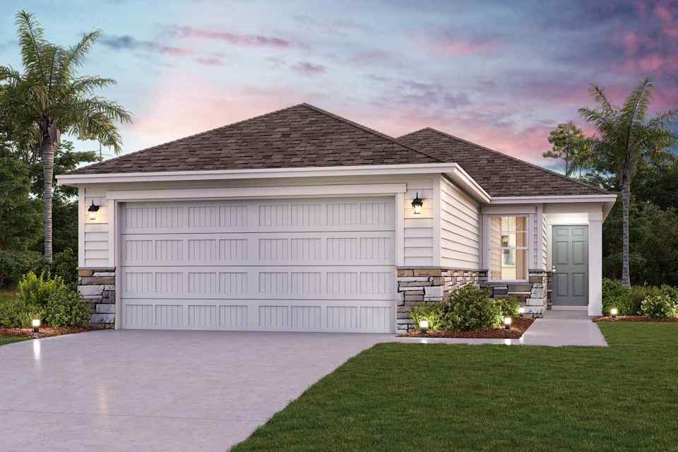 A house with a driveway.
