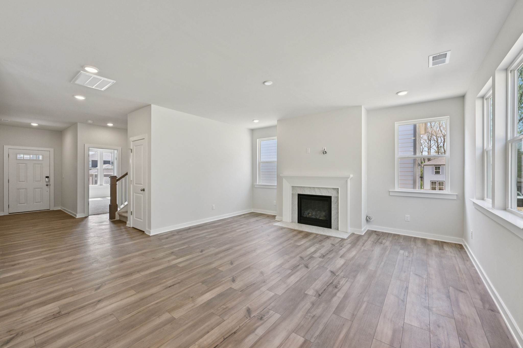 A large empty living room.