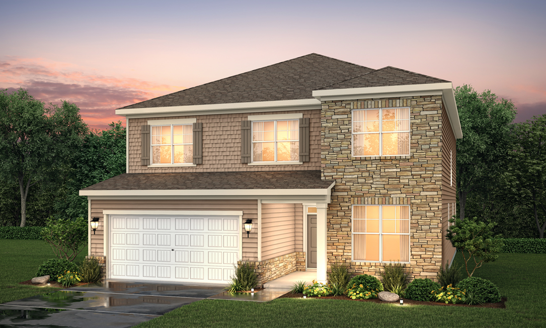 A house with a garage.