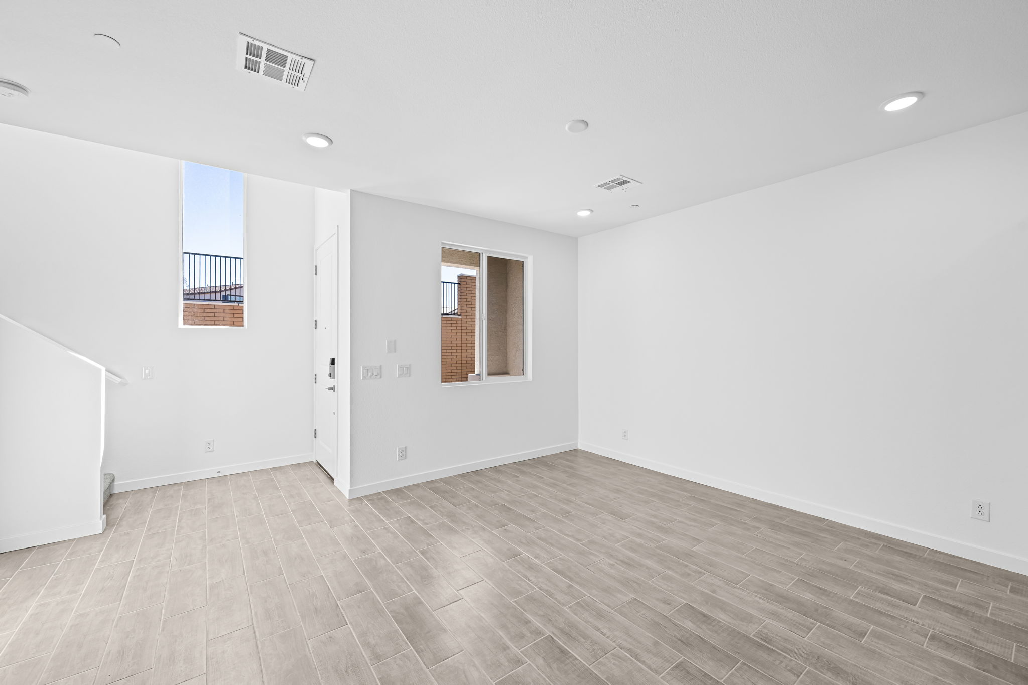 A room with white walls.