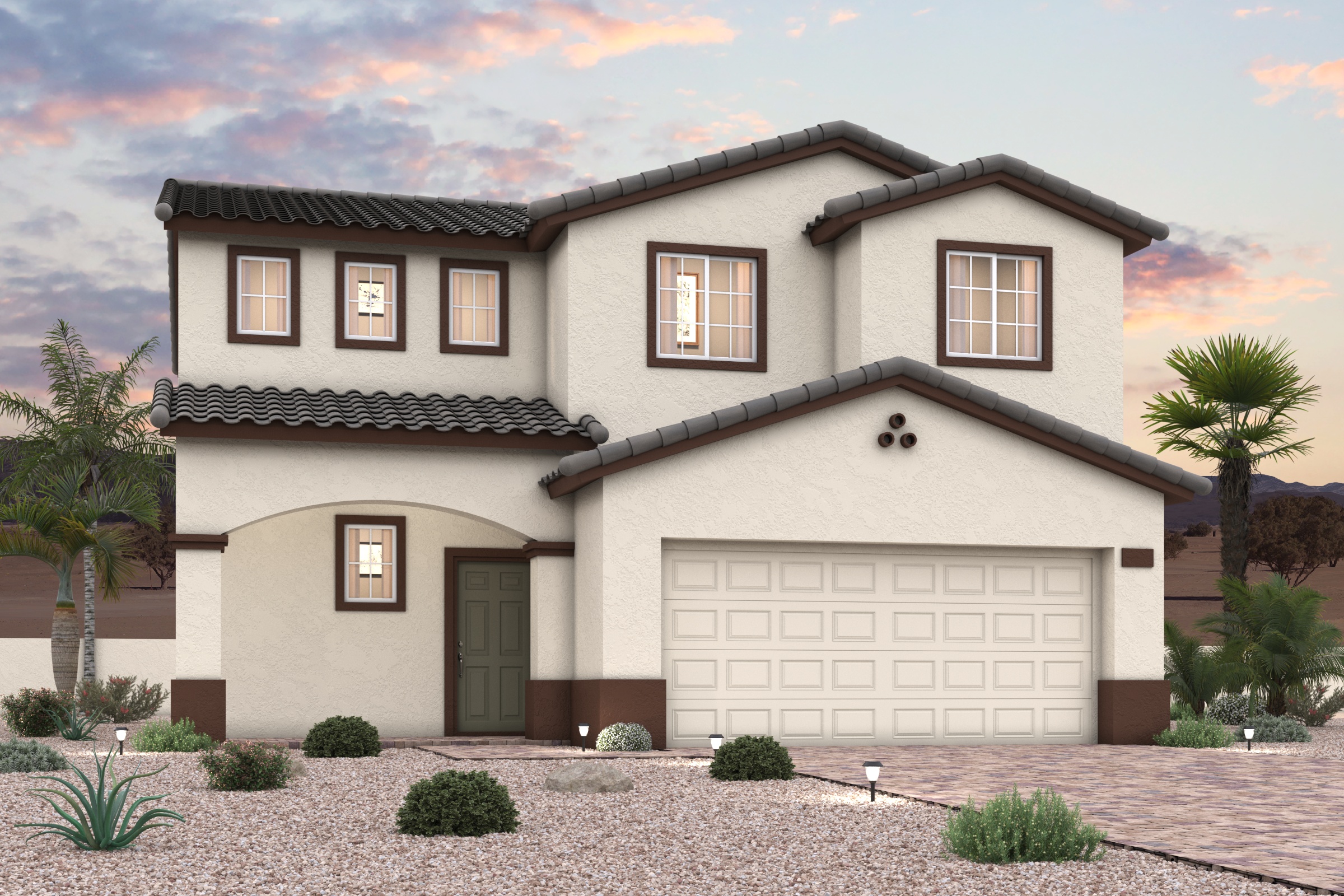 A house with a garage.