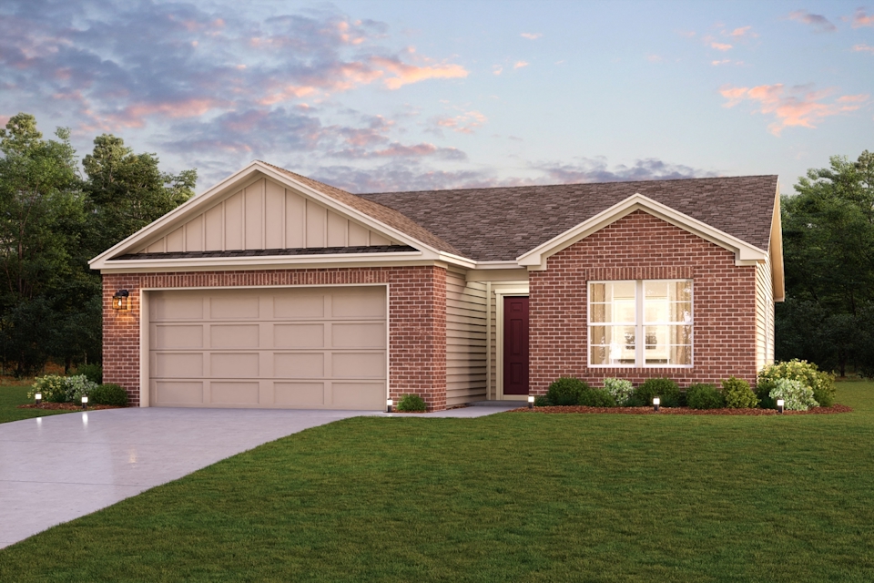 A house with a garage.