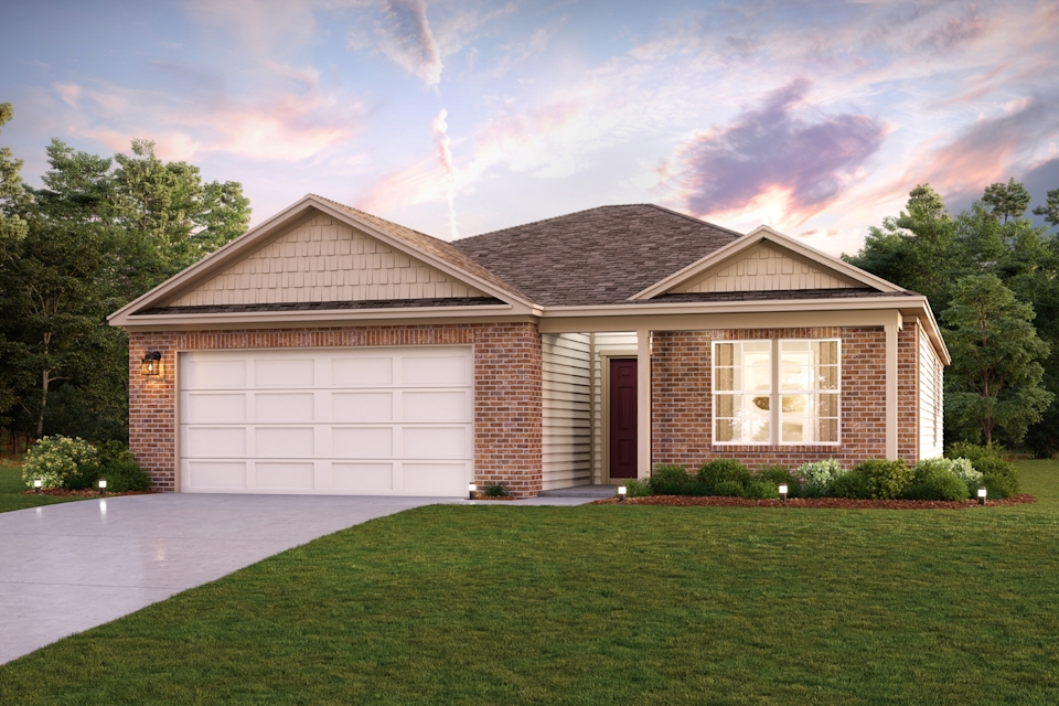 A house with a garage.