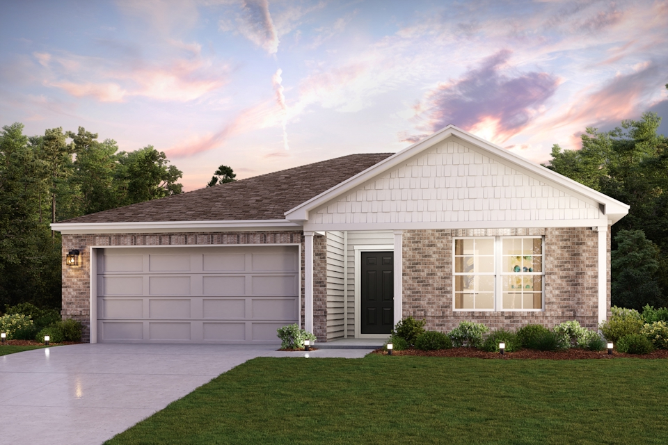 A house with a garage.