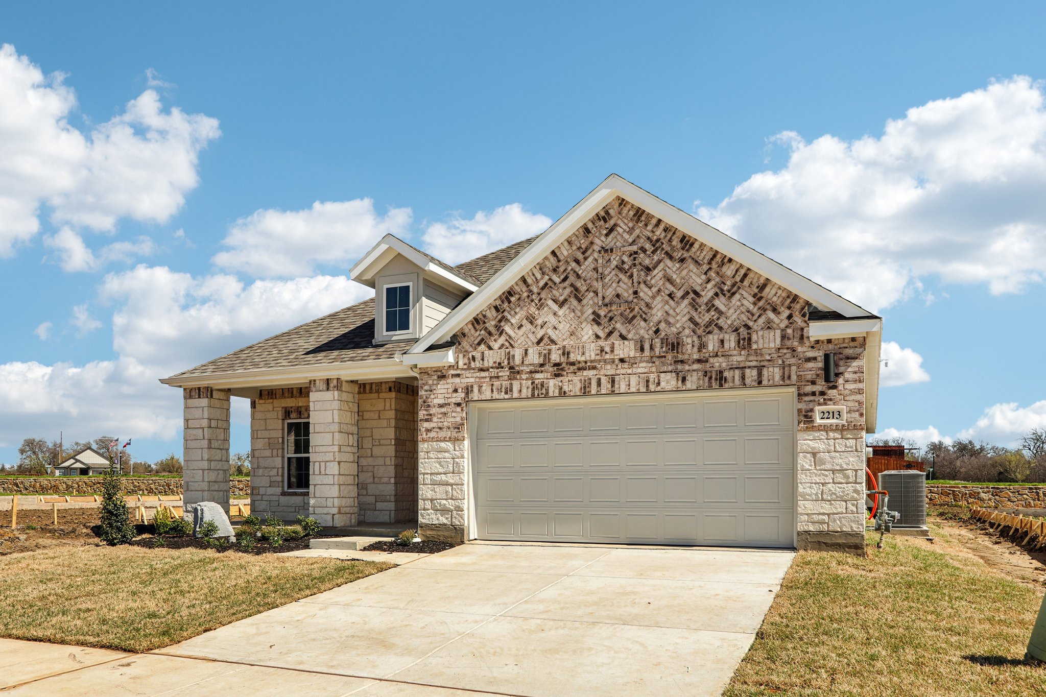 A house with a garage.