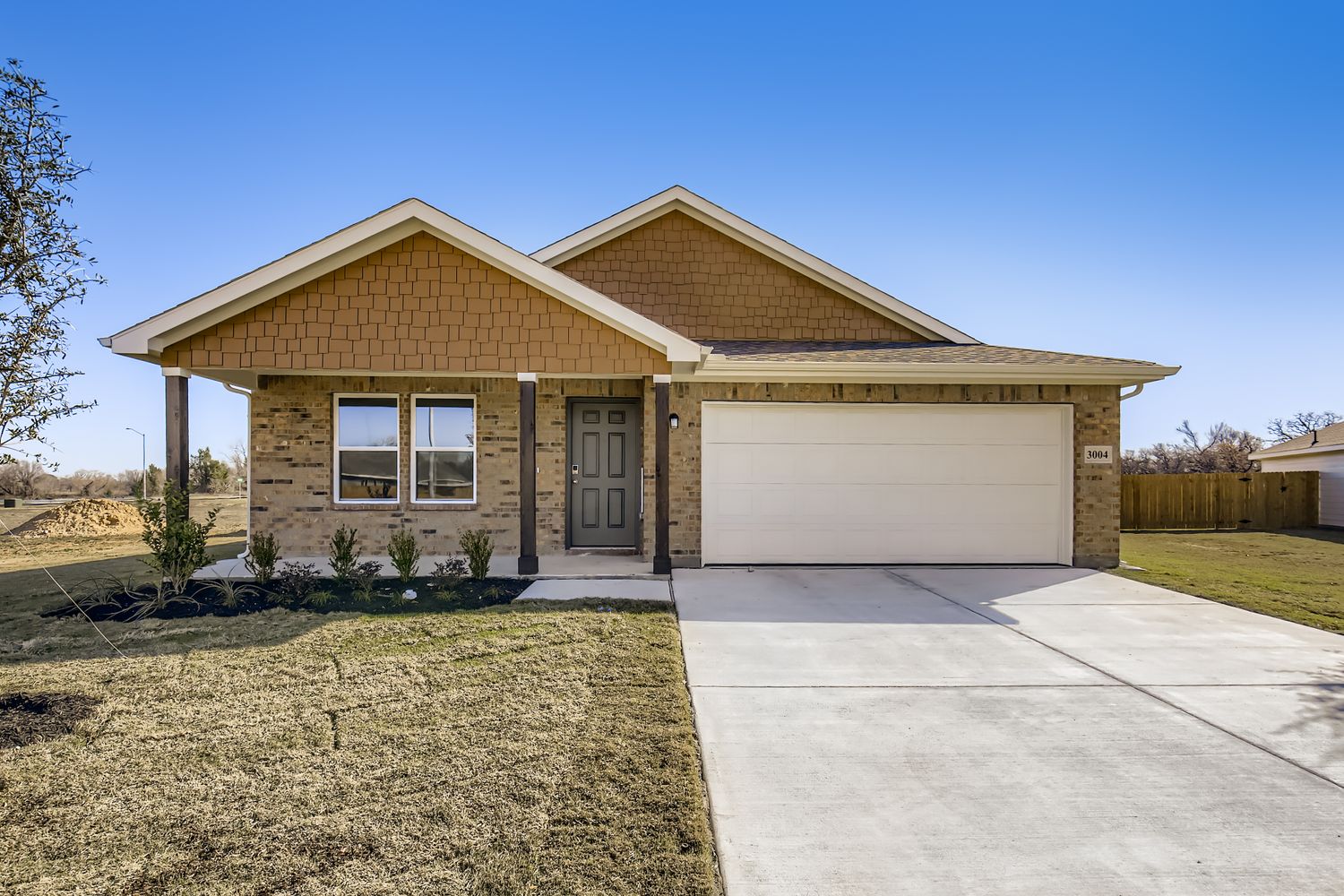 A house with a garage.