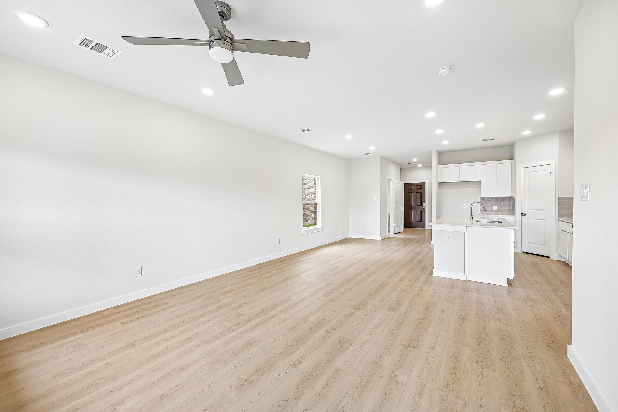A large empty living room.