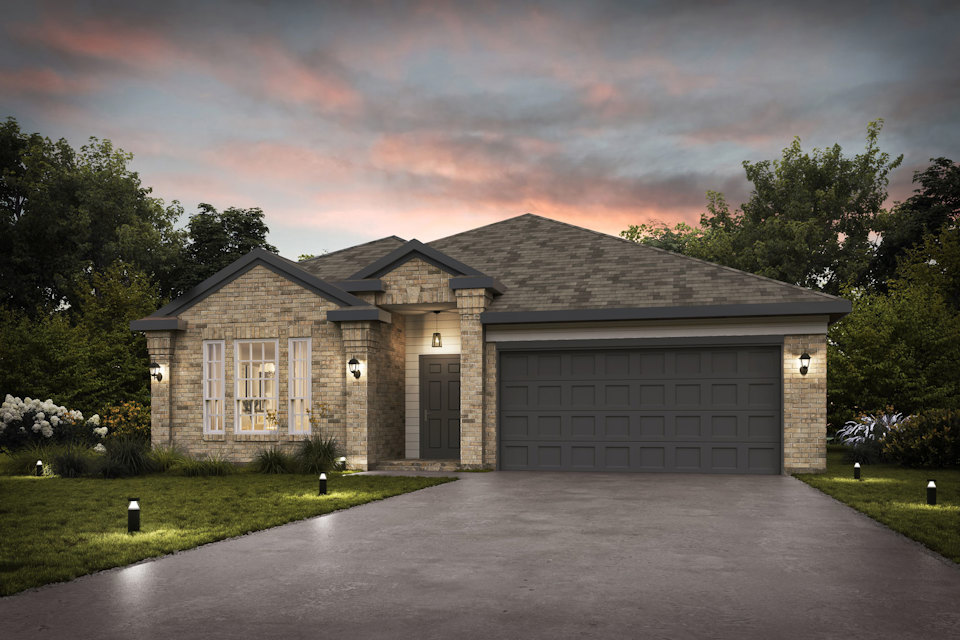 A house with a driveway.