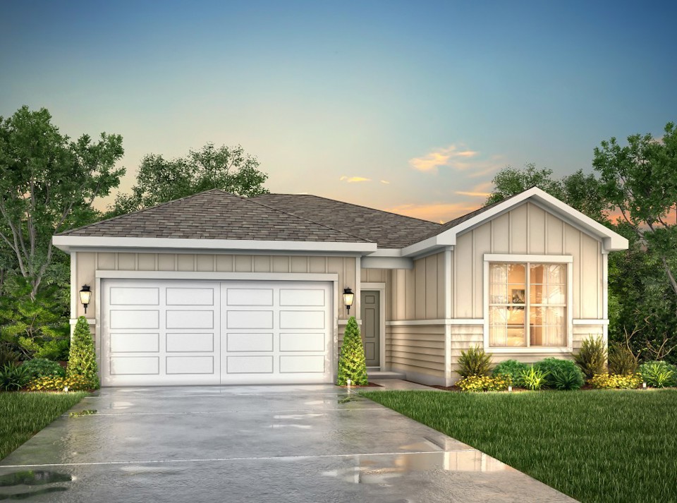 A house with a garage.