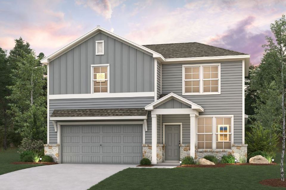 A house with a garage.