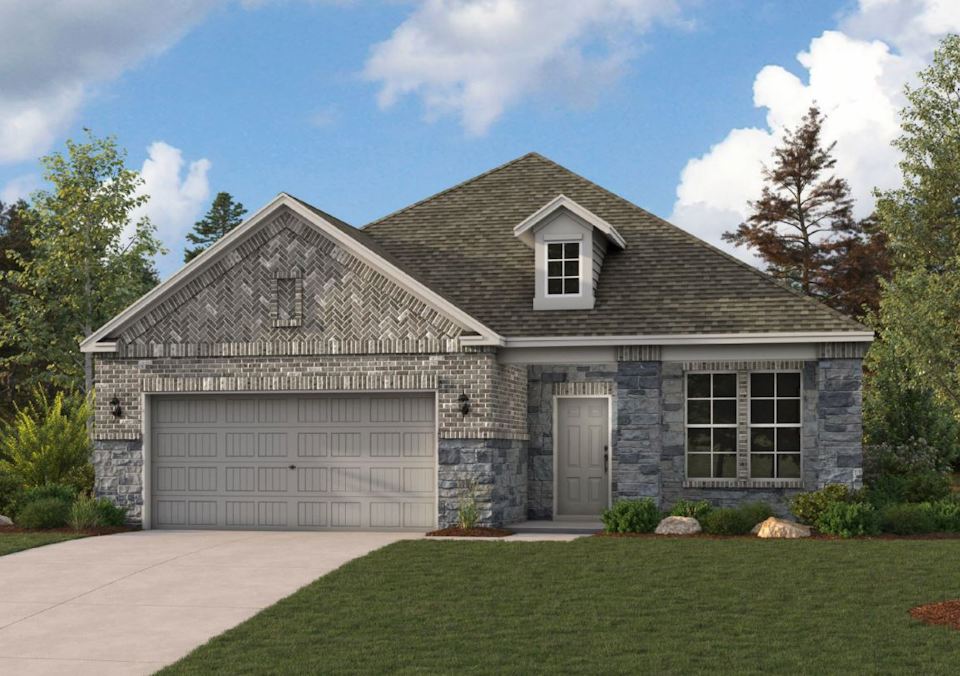 A house with a garage.