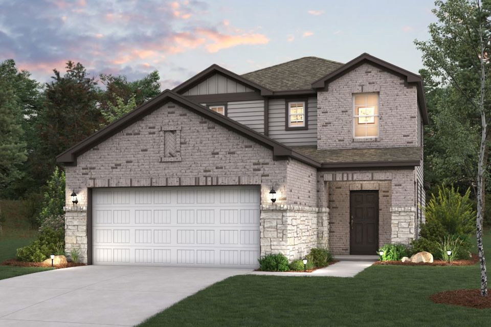 A house with a garage.