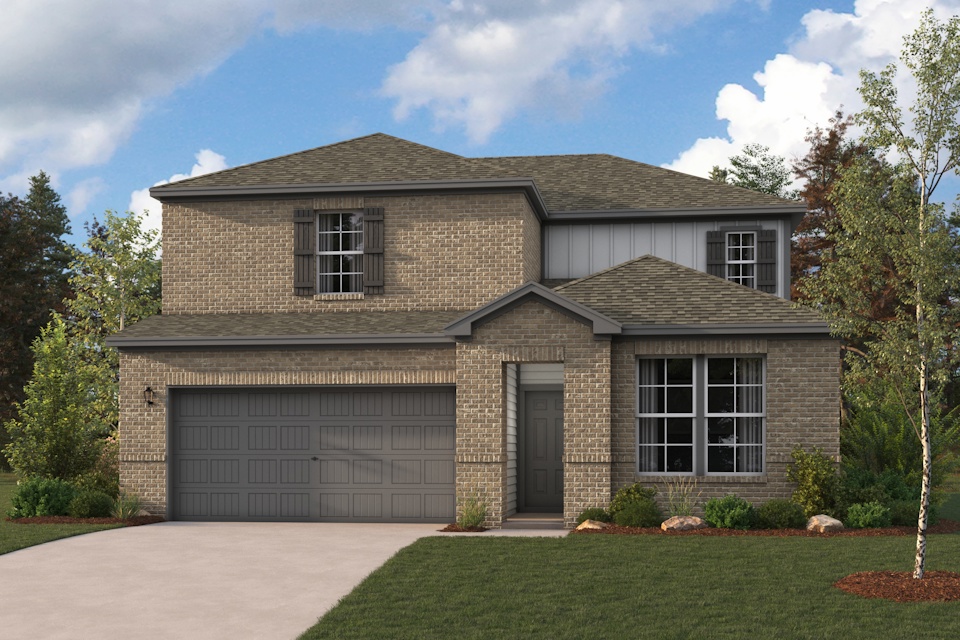 A house with a garage.