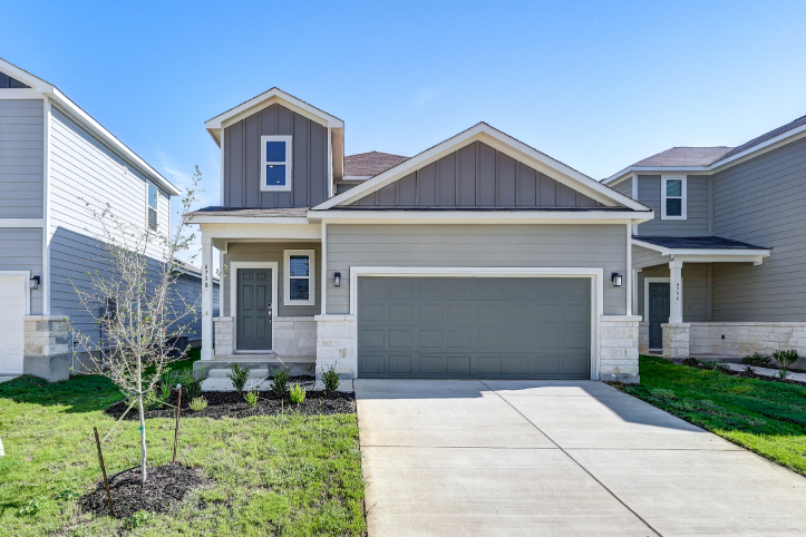 A house with a garage.