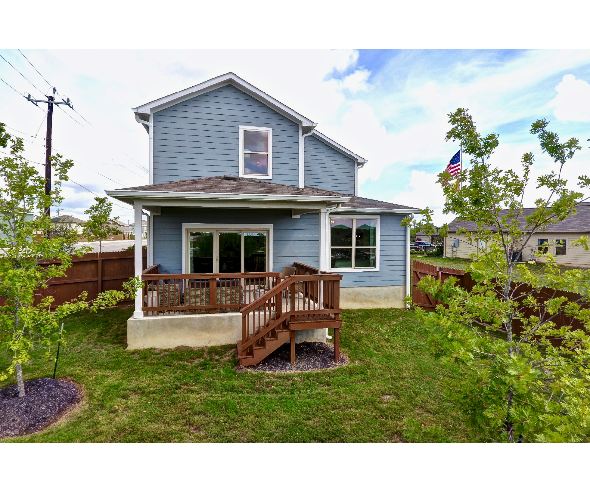 A house with a porch.