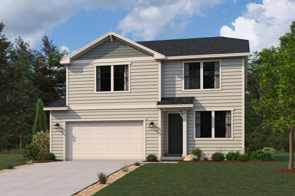 A house with a garage.