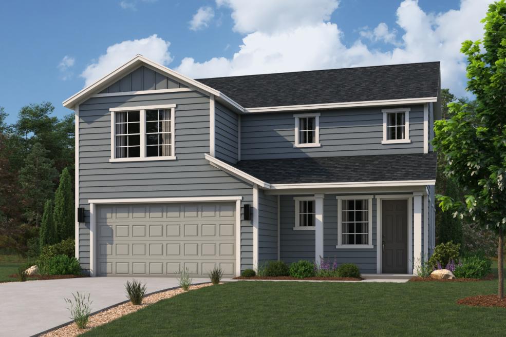 A house with a garage.