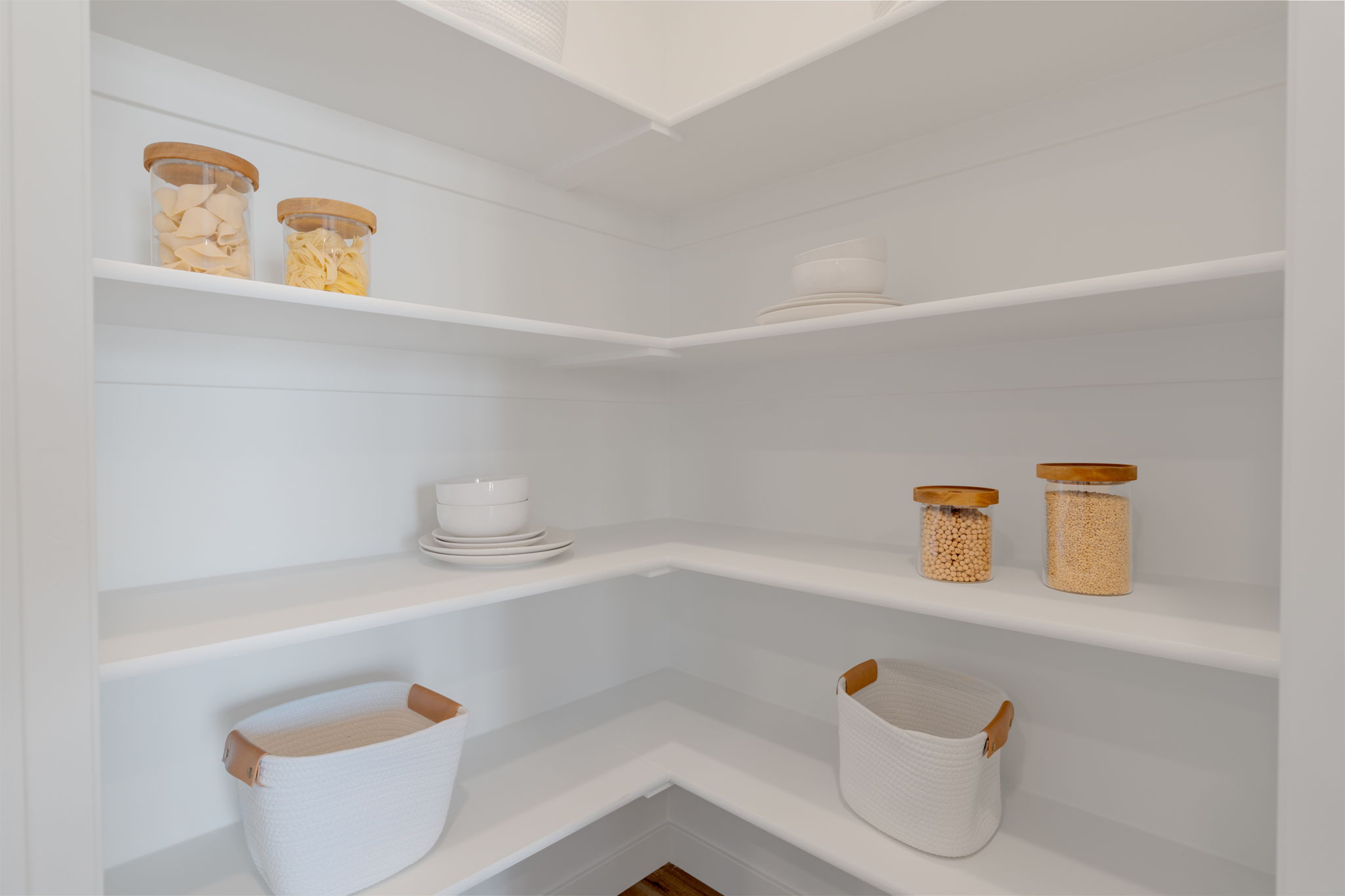 A white shelf with white shelves.