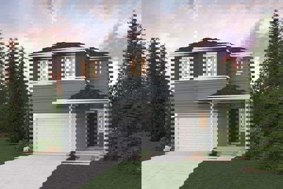 A house with a garage.